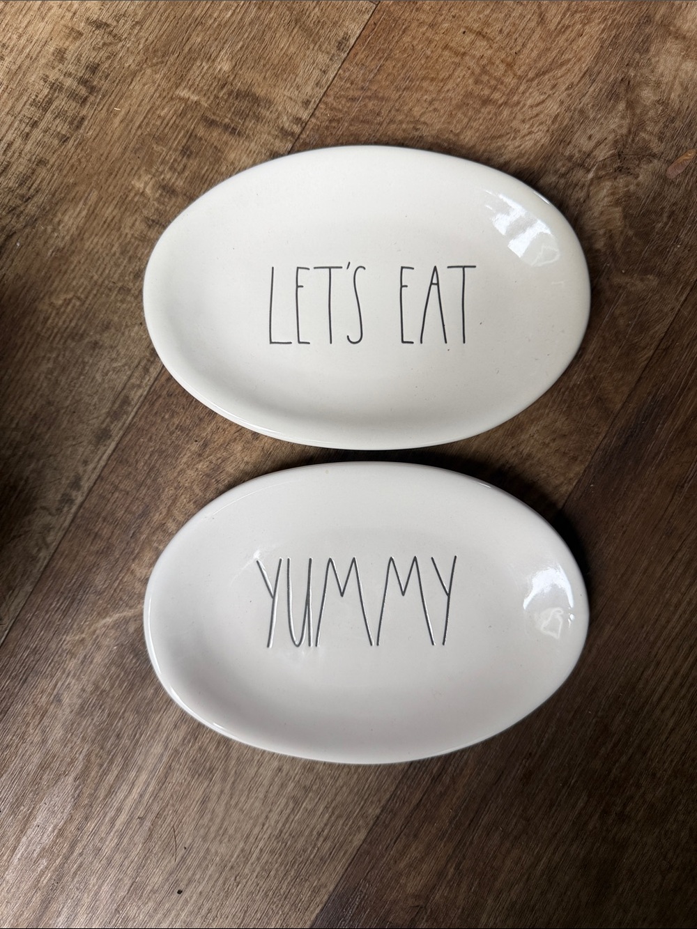 Rae Dunn Cream Oval Ceramic Serving Platters - Set of 2